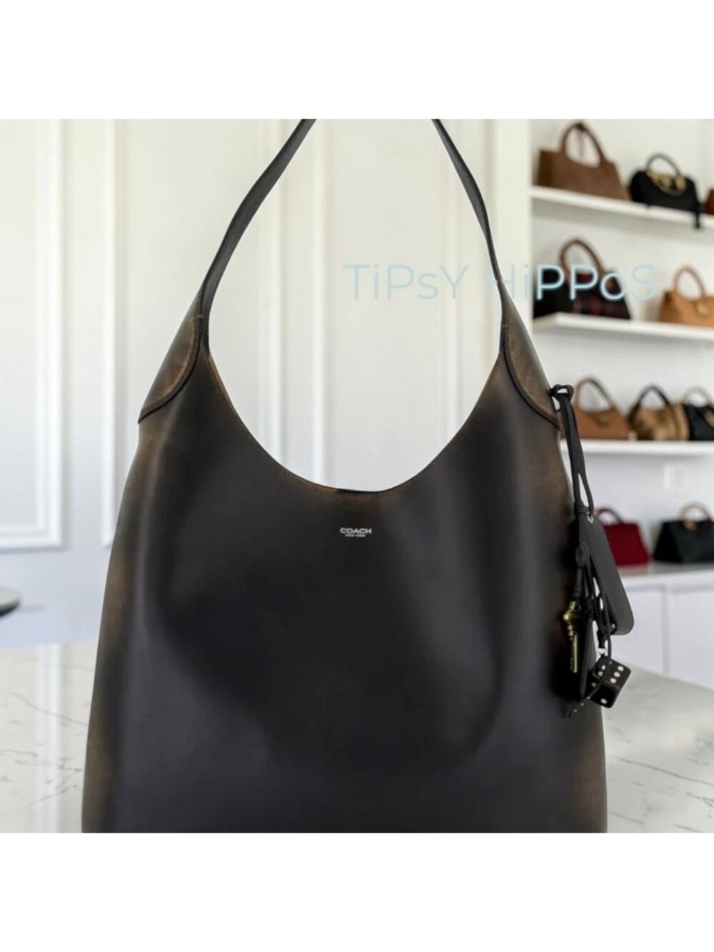 NEW!  COACH Loved Leather Brooklyn 39 Hobo Tote Bag with Bag Charm 623A330P - Picture 6 of 12